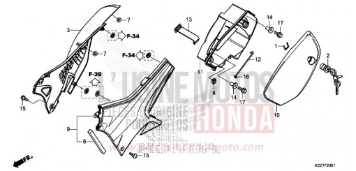 SEITENABDECKUNG (CRF250RL/RLA) CRF250RLAK de 2019